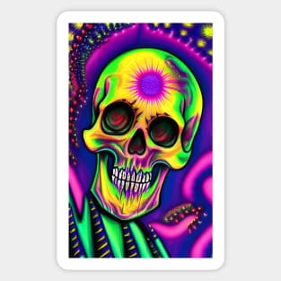 Colorful skull artwork Sticker